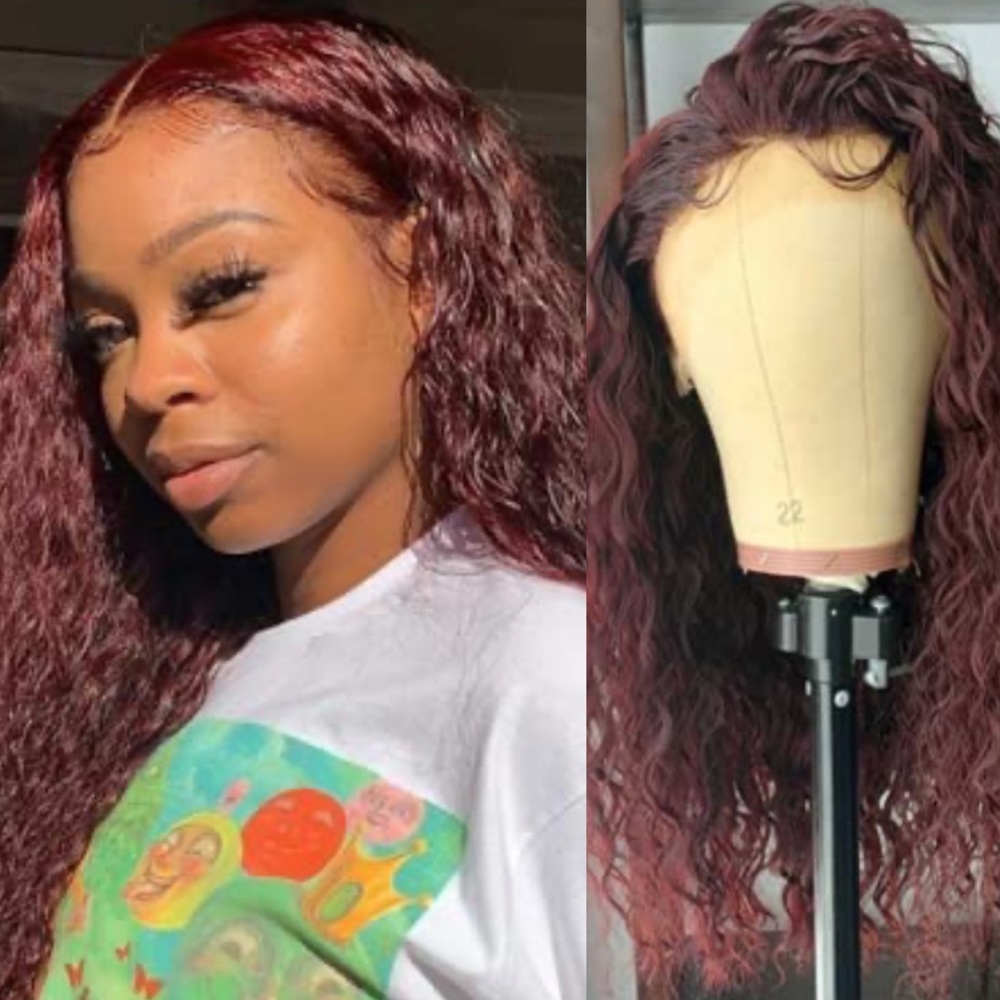 - 💫22” BURGUNDY BEACH WAVY LACE FRONT WIG💫 *NWT